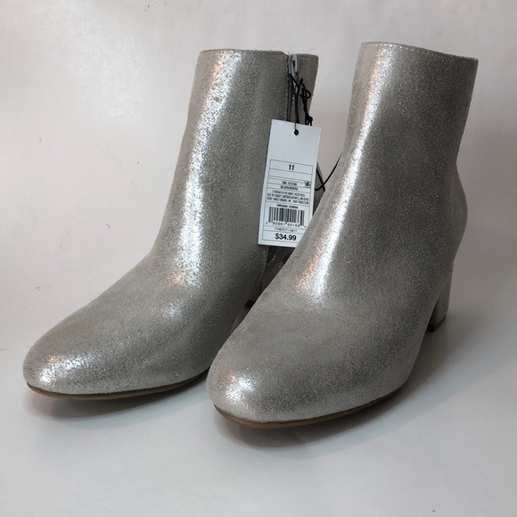 silver booties size 11